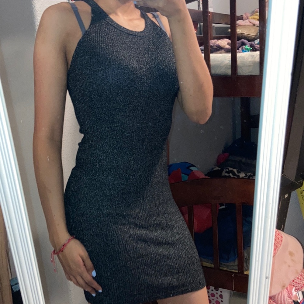 Charcoal grey sun dress - POPULAR BASICS